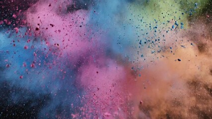 Vibrant powder explosion against dark background dynamic color burst celebration - Powered by Adobe