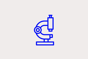 microscope illustration in line style design. Vector illustration.