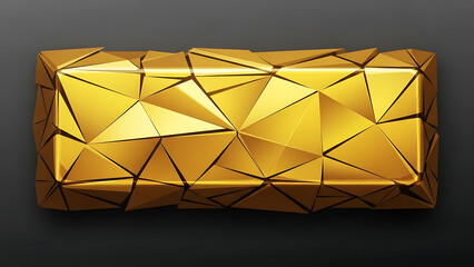 Abstract gold geometric pattern with triangular facets and dark background