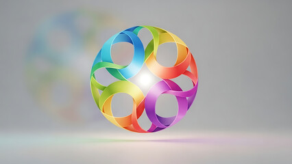 Abstract colorful easter egg with cutouts and bright light