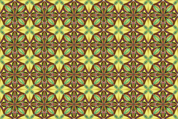 万華鏡のようなモザイク風シームレス模様 3-6