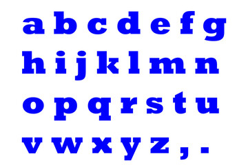 文字 3 アルファベット 小文字 青