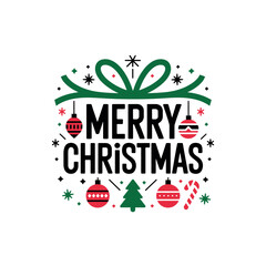 Merry christmas silhouette logo vector line art logo design