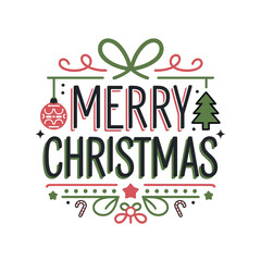 Merry christmas silhouette logo vector line art logo design