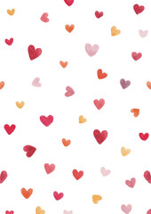 Hearts pattern with transparent background 