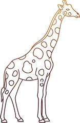 Naklejka premium Elegant giraffe illustration with a minimalist design on a clean white background