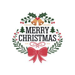 Merry christmas silhouette logo vector line art logo design