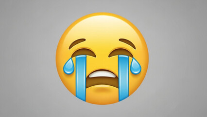 Crying face emoji tears sad upset sorrowful emoticon expression feeling graphic vector illustration