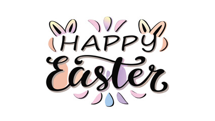 Flat vector illustration of a happy easter celebration with a hand holding a decorated egg perfect for spring holiday designs and greeting cards