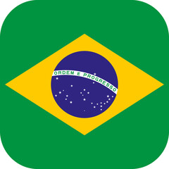 Brazil Flag Rounded Square Icon