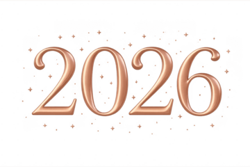 Rose gold 2026 new year celebration numbers