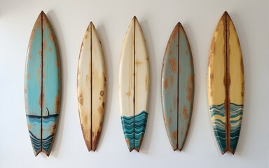 Surf ornaments on a wall. High quality