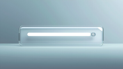 Search Bar Mockup with Magnifying Glass Icon on Blue Background