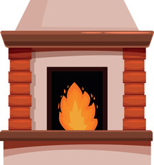 Naklejka premium Cozy fireplace with burning fire providing warmth and comfort in home interior