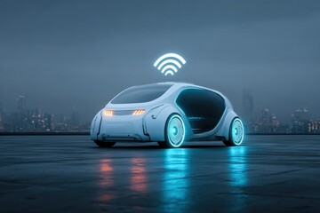 Futuristic Self-Driving Car with Wireless Connectivity
