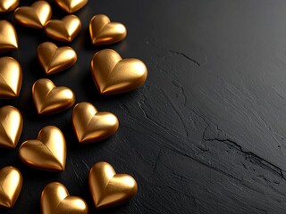 Fototapeta premium Luxury Black and Gold Valentine Background