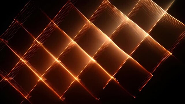 Bright diagonal lines create a vibrant pattern resembling light rays in a dark background at night