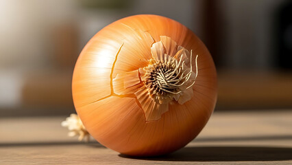 onion on a wooden background