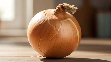 onion on a wooden background