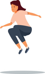 Active young woman performing a jump, promoting fitness and an active lifestyle