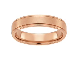 Elegant rose gold wedding band isolated PNG, classic ring for marriage proposal and engagement jewelry design on transparent background