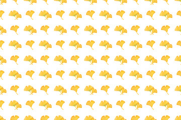 Autumn ginkgo leaf seamless pattern. Yellow leaves pattern watercolor illustration for wrapping paper, textile prints, banners, backgrounds