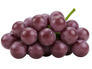 Fototapeta premium Fresh red grapes isolated PNG on transparent background, juicy fruit with water droplets for healthy eating and summer designs