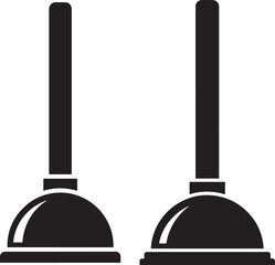 Two plunger silhouettes for plumbing needs