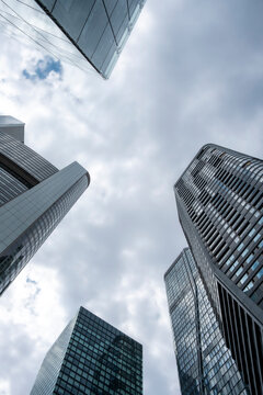 Frankfurt corporate architecture depicting a modern skyscraper that strengthens the finance district identity rooted in stability, growth and the evolving future skyline