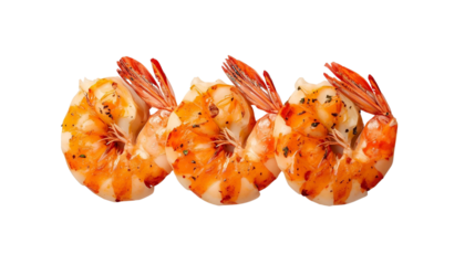grill shrimp isolated on transparent background top view this image from camrea