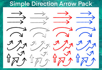 Obraz premium Clean Business Arrow Line Icons Set 