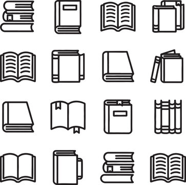 set of books icons