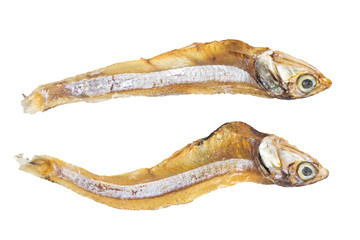 Selective focused on small sun dried fishes Tiny Fish as food