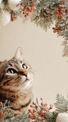 beige with the edge beautiful christmas decoration which you can put over a animal photo 