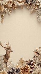 beige with the edge beautiful christmas decoration which you can put over a animal photo 