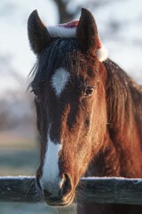 Christmas frame white background horse theme attributes