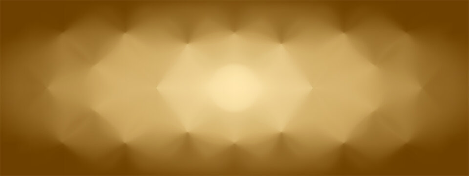 Minimalist horizontal Gold abstract background with convex protrusions, shadow edges. Luxury hero banner. Geometric minimalistic vector design header. Golden copy space design