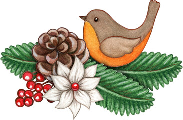 Watercolor christmas decoration