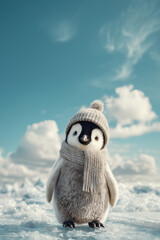 Cute penguin in the snow
