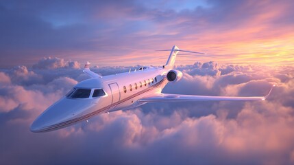 Fototapeta premium Airplane cloudscape sunset