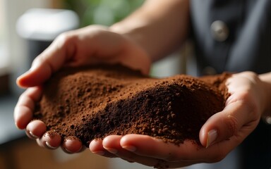 Coffee Grounds at Roaster. High quality