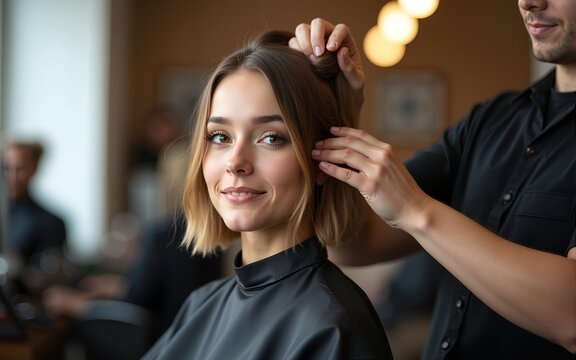 Hairstylist at work. High quality