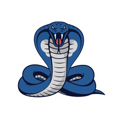 Fototapeta premium Majestic Blue Cobra Snake A Striking Illustration on White Background.