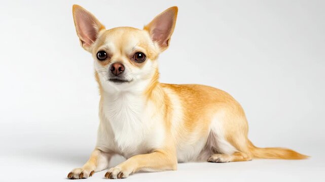 Small chihuahua sits proudly and calmly