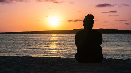Sunset reverie at Sal Rei &ndash; Silhouette on Boa Vista sand