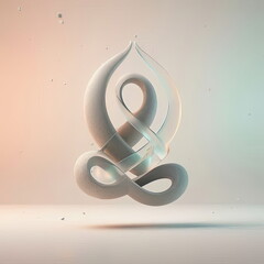 An elegant 3D abstract representation of yoga using intertwined sculptural curves forming a meditative pose. Clean, calm, and modern&mdash;visualizing balance and mindfulness without showing any human figur