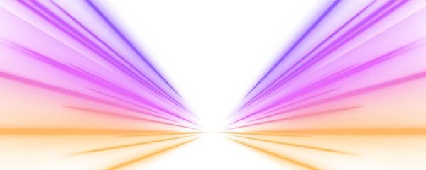 Purple and orange neon streaks swirl over a dark city skyline. The glowing trails suggest speed and futuristic urban energy. Great for digital and tech visuals. PNG