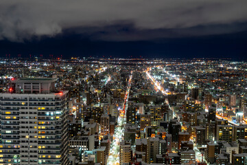 Obraz premium Sapporo's softly lit night view