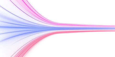 Obraz premium Neon streaks flow across a futuristic highway at high speed. The glowing curves emphasize motion and acceleration. Great for cyberpunk or racing visuals. PNG