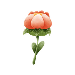 Watercolor flower illustration in soft, delicate tones. Perfect PNG for cards, stickers, and design projects, adding a natural, gentle, and artistic touch to your work.